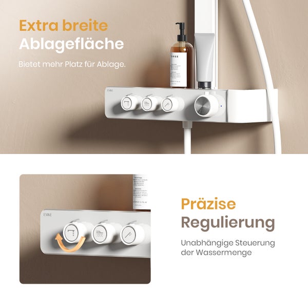Duscharmatur mit Ablagefläche und Brausehalter