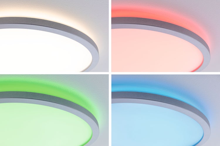 LED Panel Atria Shine Backlight rund 293mm 12W 1400lm RGBW Chrom matt dimmbar