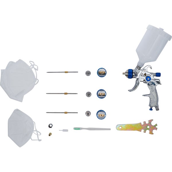 Farbspritzpistole Set mit Zubehör und Schutzmasken