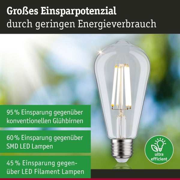 Eco-Line Filament 230V LED Kolben ST64 E27 840lm 4W 3000K Klar