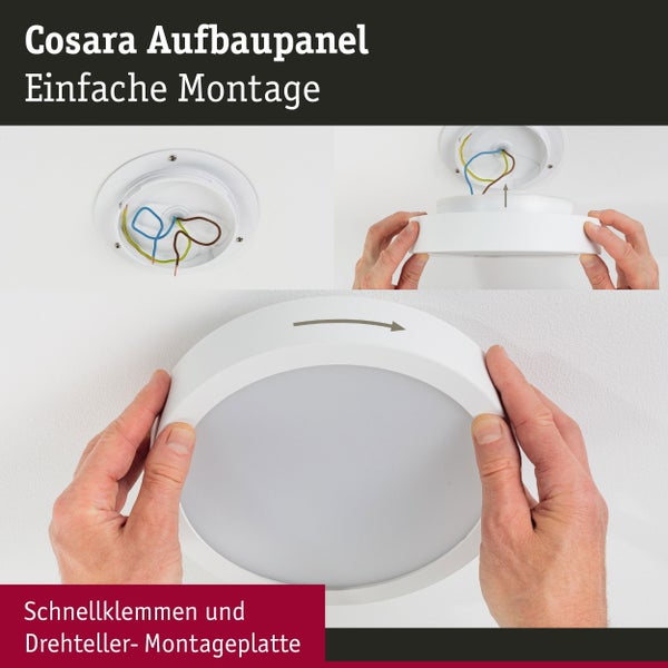 LED Panel Cosara IP44 rund 300mm 15W 1300lm 4000K Dunkelgrau