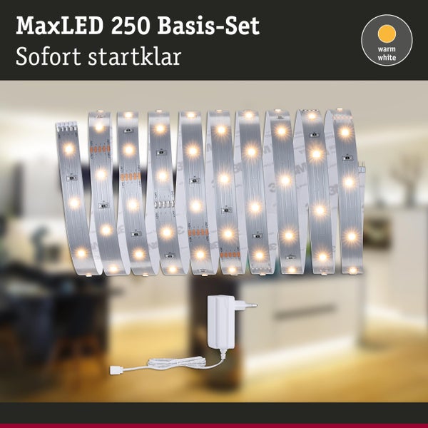 MaxLED 250 Basisset mit warmweißen LED Streifen und Netzteil