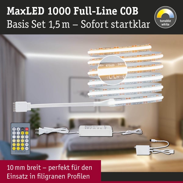 MaxLED 1000 Full-Line COB Basis Set 1,5 Meter mit tunable white Funktion, bestehend aus LED-Streifen, Controller und Netzteil