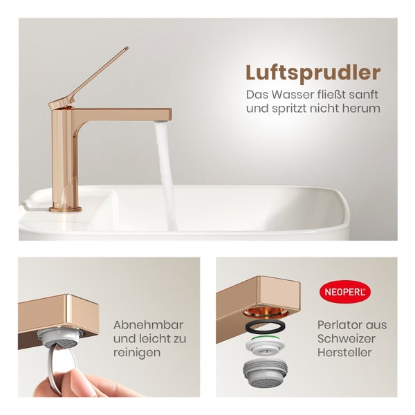 Wasserhahn mit Luftsprudler und Neoperl-Perlator
