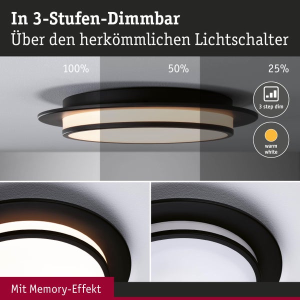 LED Deckenleuchte mit 3-Stufen-Dimmung über den Lichtschalter und Memory Effekt