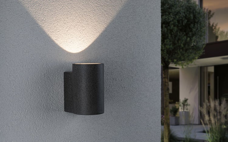 LED Außenwandleuchte Concrea IP65 110x135mm 3000K 6,8W 300lm 230V Schwarzer Sandstein Beton