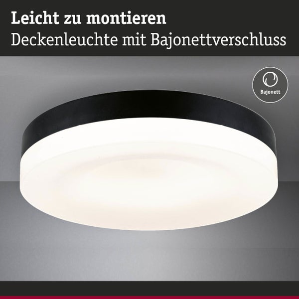 LED Deckenleuchte 3-Step-Dim Amalie 2700K 1000lm 230V 16W dimmbar Schwarz matt