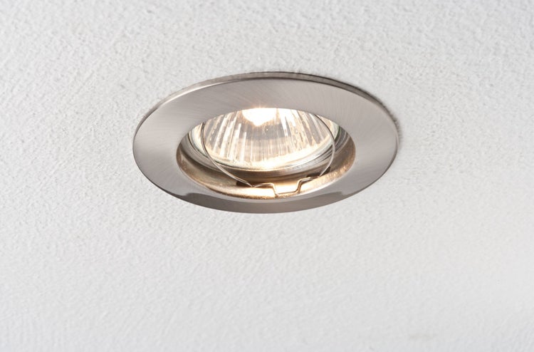 Premium LED Einbauleuchte IP44 rund 79mm GU10 max. 50W 230V dimmbar Eisen gebürstet