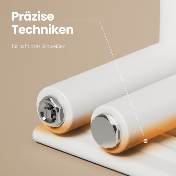EMKE Elektrischer Badheizkörper 132x50 cm, 800 W vertikaler Flachheizkörper mit Thermostat & Timer, Handtuchwärmer,  Handtuchtrockner, Weiß, seitlich offen, für Badezimmer