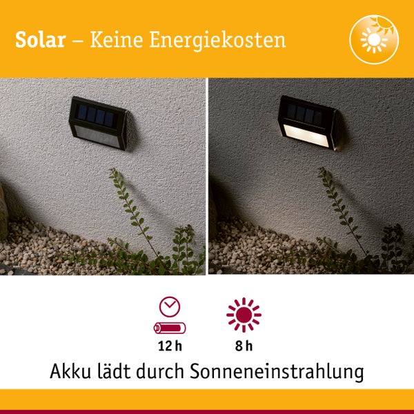 Solar LED Treppenleuchte Dayton IP44 3000K 2lm Anthrazit
