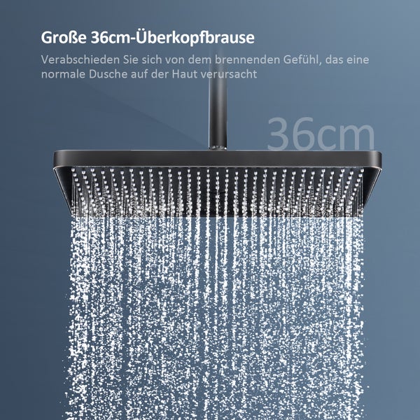 Große 36 Zentimeter Kopfbrause mit Wasserstrahl