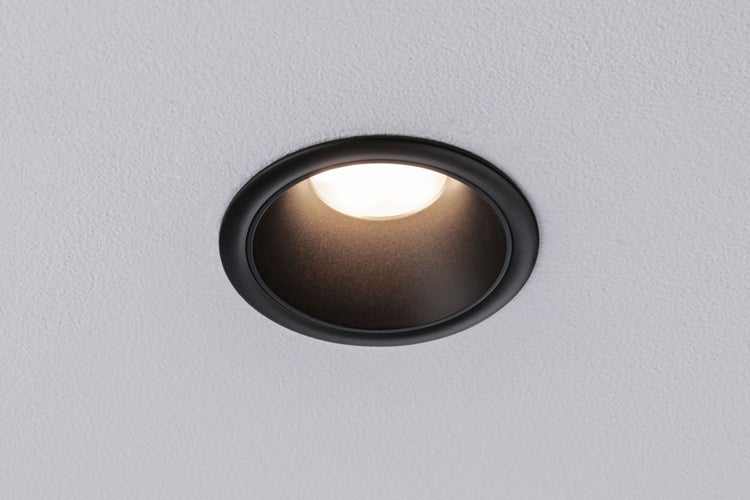 Set LED Einbauleuchte Cole Coin 6er-Set IP44 88mm Coin 6x6W 6x470lm 230V dimmbar 2700K Schwarz matt