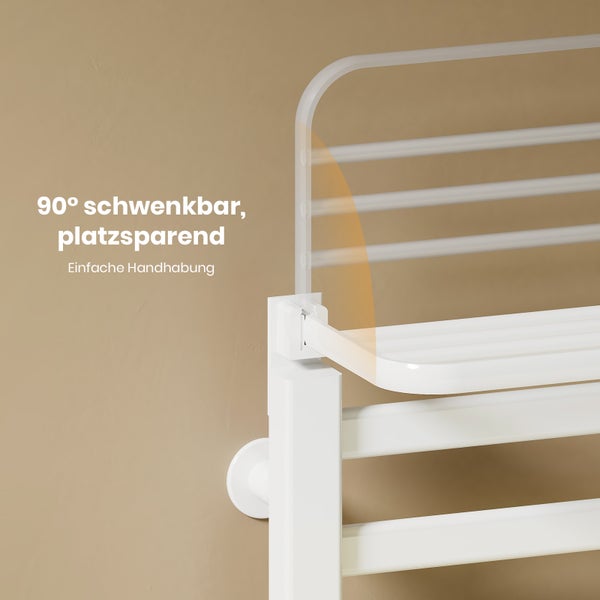 Schwenkbarer, platzsparender Handtuchwärmer für das Badezimmer