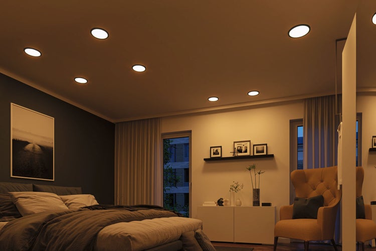 VariFit LED Einbaupanel Dim to Warm Areo IP44 rund 230mm 16W 1500lm 3 Step Dim to warm Schwarz dimmbar
