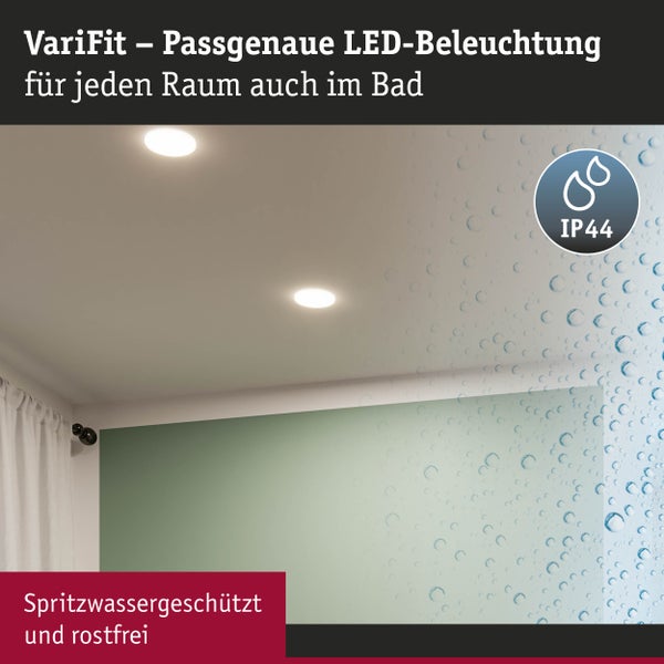 VariFit LED Einbaupanel Veluna IP44 rund 215mm 17W 1300lm White Switch Transparent