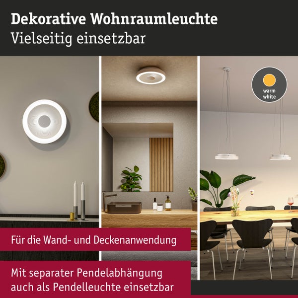 LED Deckenleuchte Volea IP44 3000K 470lm / 1650lm 230V 3,5W / 13W dimmbar Weiß, Silber
