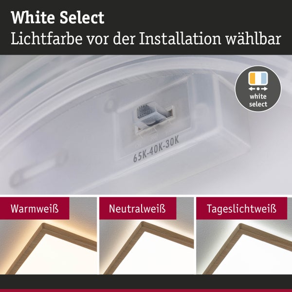 LED Panel Atria Shine IP44 eckig 298x298mm 15,7W 2100lm White Switch Holzoptik