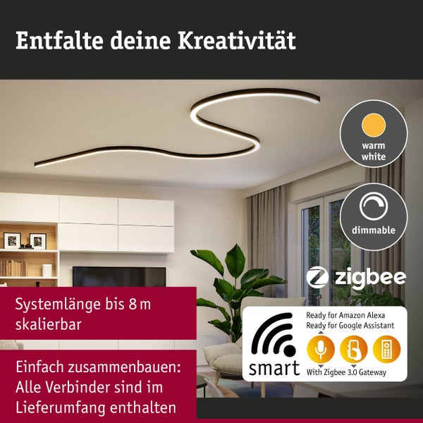 Linion Power Channel Einspeisung Zigbee 17W 1040 lm 3000 K 1,0 m max. 124W signalschwarz 230/24V AC/DC