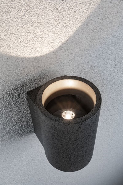 LED Außenwandleuchte Concrea IP65 110x135mm 3000K 6,8W 300lm 230V Schwarzer Sandstein Beton