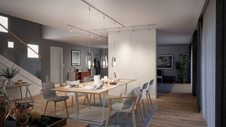 URail Schienenspot Smart Home Zigbee 3.0 Barelli Basisset GU10 max. 3x10W dimmbar 230V Chrom matt/Chrom Smart Home Zigbee
