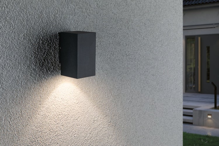 LED Wandleuchte Flame IP44 eckig 58x75mm 3000K 3,8W 320lm 230V 75° Anthrazit Aluminium