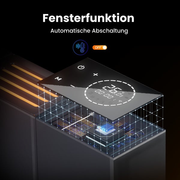 EMKE Elektro-Heizkörper Anthrazit Flachheizkörper Aluminium Stehend/wandmontierbar, Wifi-Steuerung LCD-Display Timing-Funktion Elektroheizung 1500W