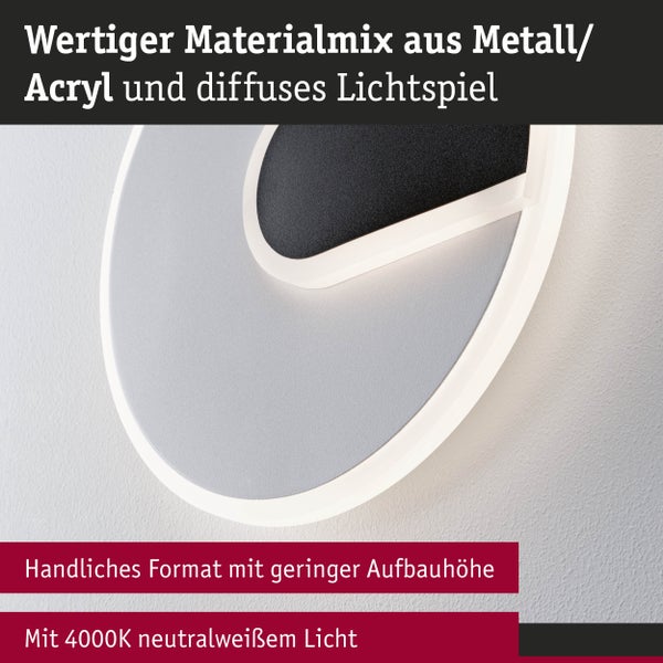 LED Wandleuchte 2Form 4000K 1160lm / 430lm 230V 9W / 3,5W Weiß, Schwarz