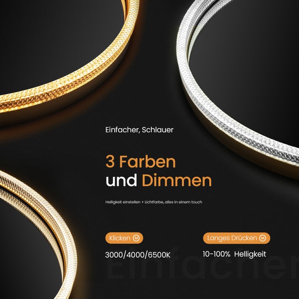 LED Leuchte mit Dimmfunktion und drei Farbtemperaturen