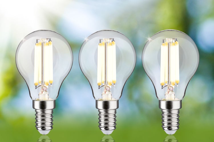 Eco-Line Filament 230V LED Tropfen E14 3er-Set 82mm 525lm 2,5W 3000K Klar