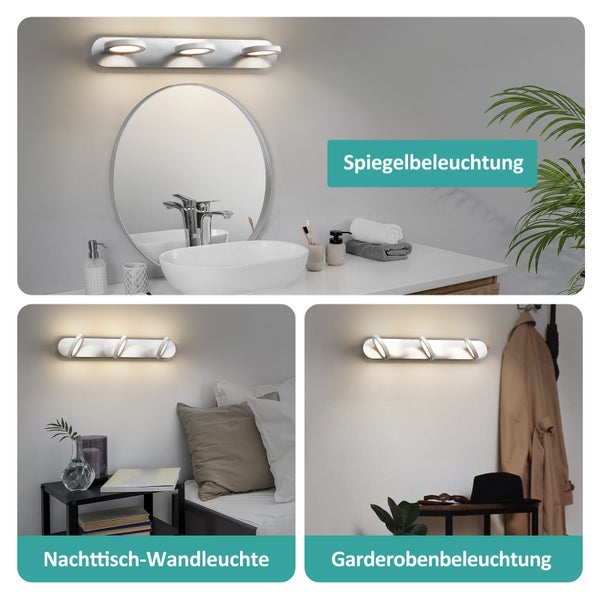 EMKE LED Spiegelleuchte Spiegellampen für das bad spiegelleuchte 40cm, 200° drehbar spiegelleuchte led badSpiegelschrank Beleuchtung 6500K  Schrankleuchte (Schwarz)