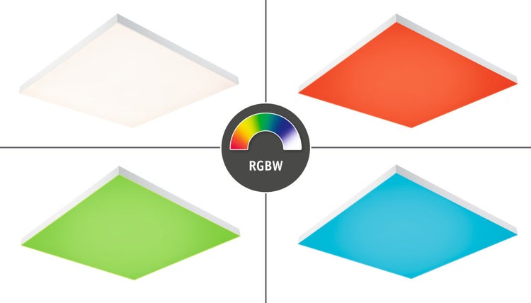 RGBW Symbol für Farbwechsel bei einer Deckenleuchte