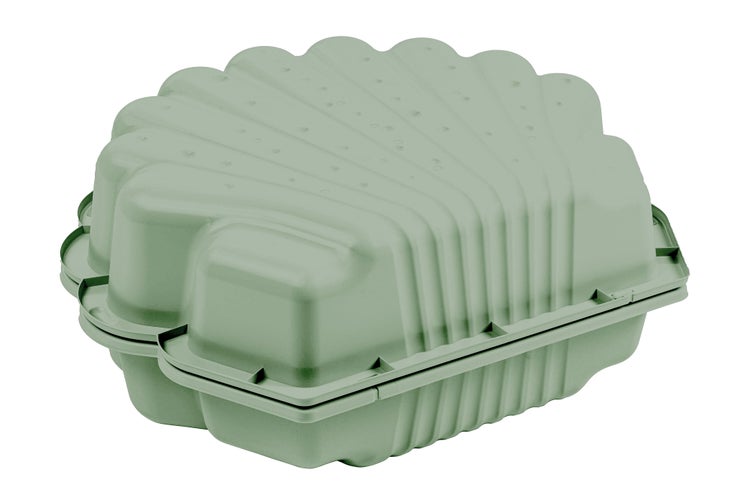 Sandkasten in Muschelform aus Kunststoff