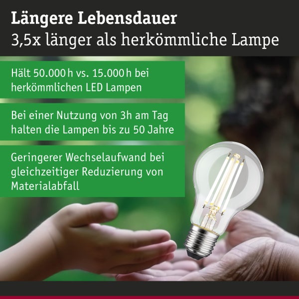 Eco-Line Filament 230V LED Birne E27 Einzelleuchte 806lm 4,3W 4000K dimmbar Klar