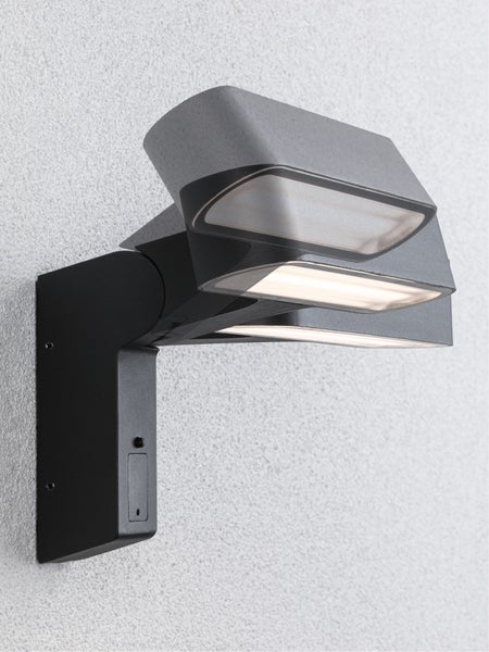 House LED Außenwandleuchte Ito Bewegungsmelder Horizontale Ausrichtung IP44 227x159mm 3000K 6W 450lm 230V 65° Anthrazit Metall, Kunststoff