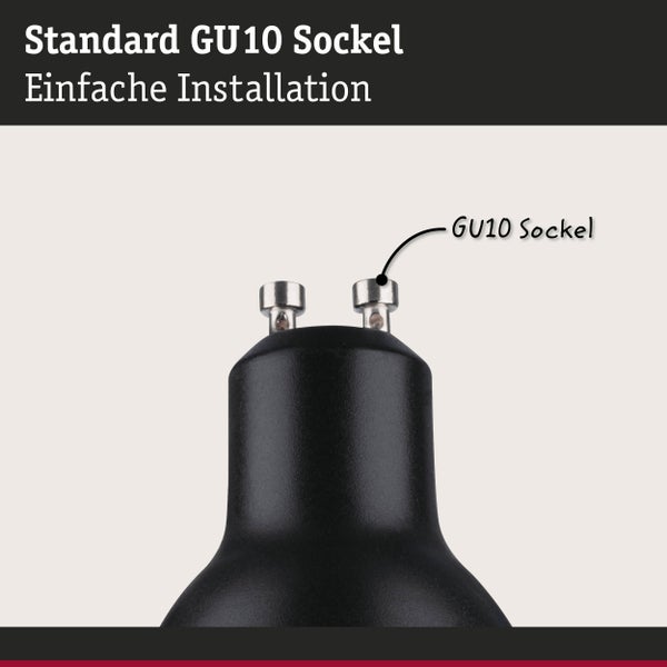 Set Standard 230V LED Reflektor GU10 3er-Set 3x460lm 3x7W 2700K dimmbar Schwarz matt