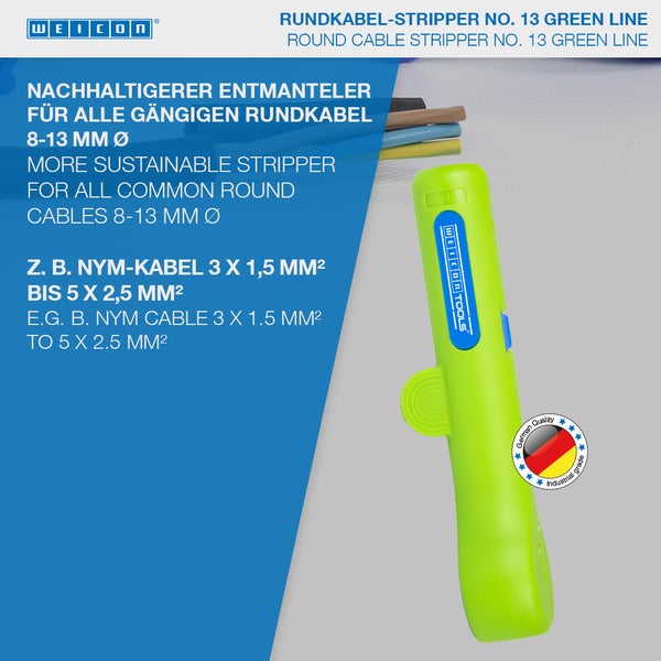 Rundkabel-Abisolierer Nummer 13 Green Line von Weicon