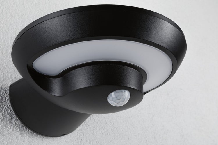 Solar LED Außenwandleuchte Bordola Dämmerungsgesteuerter Bewegungsmelder (IR) IP44 180x211mm 3000K 3,5W 220lm 3,7V Anthrazit Kunststoff