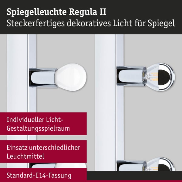 Spiegelleuchte Regula II E14 230V max. 4x40W dimmbar Chrom