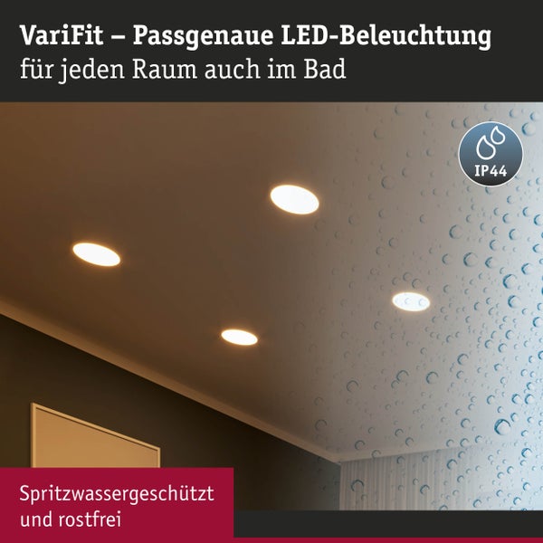 VariFit LED Einbaupanel Dim to Warm Areo IP44 rund 230mm 16W 1400lm 3 Step Dim to warm Weiß matt dimmbar