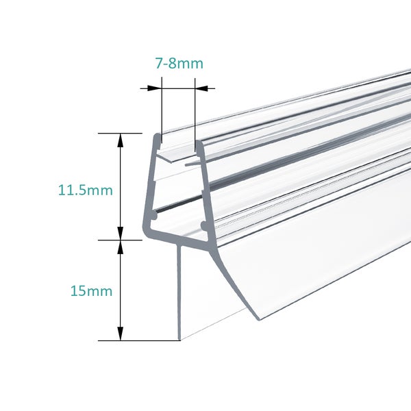 EMKE Ersatzdichtung Wasserabweiser Duschdichtung Schwallschutz Duschkabine Bad 7-8mm Glas 1000mm, 2 Stück