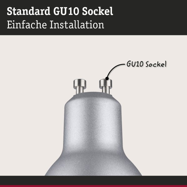 Set Standard 230V LED Reflektor GU10 3er-Set 3x460lm 3x7W 2700K dimmbar Chrom matt