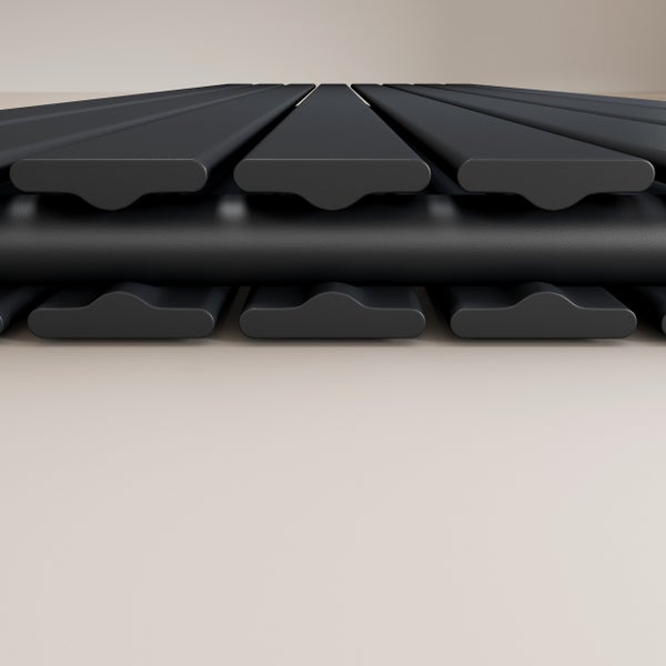 Nahaufnahme von Terrassendielen aus Kunststoff