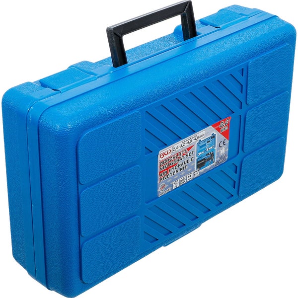 BGS Druckluft Nietgerät Set im stabilen Kunststoffkoffer für professionelle Anwendungen.