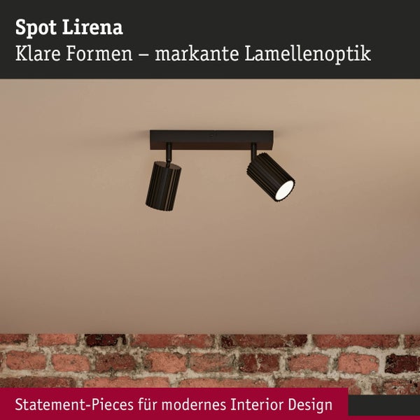 Schwarze Deckenleuchte Lirena mit zwei Strahlern
