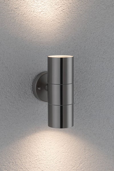 Wandleuchte Flame IP44 60mm max. 2x10W 230V Edelstahl gebürstet Edelstahl