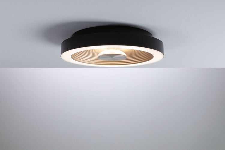 LED Deckenleuchte Volea IP44 3000K 470lm / 1650lm 230V 3,5W / 13W dimmbar Schwarz, Gold