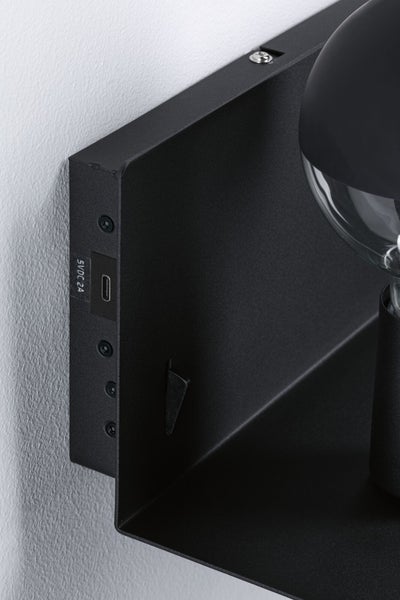 Wandleuchte Devara E27 1800K 110lm 230V 3,5W Schwarz matt