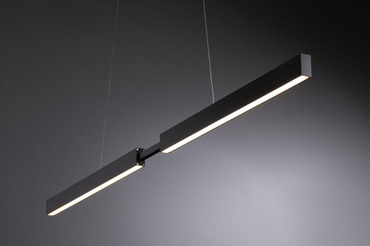 LED Pendelleuchte Smart Home Zigbee 3.0 Aptare 2700K dimmbar 1800lm / 1800lm 2x18W Schwarz gebürstet