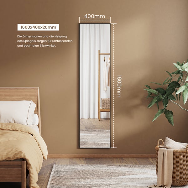 Rechteckiger Spiegel, 1600 x 400 Millimeter, im Schlafzimmer