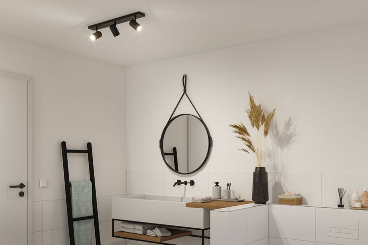 Spotlight Zyli IP44 GU10 230V max. 3x10W dimmbar Schwarz matt